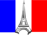 Französische Flagge mit Eiffelturm